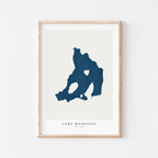 lake mahopac new york map poster – minimalist lake wall art - image 1