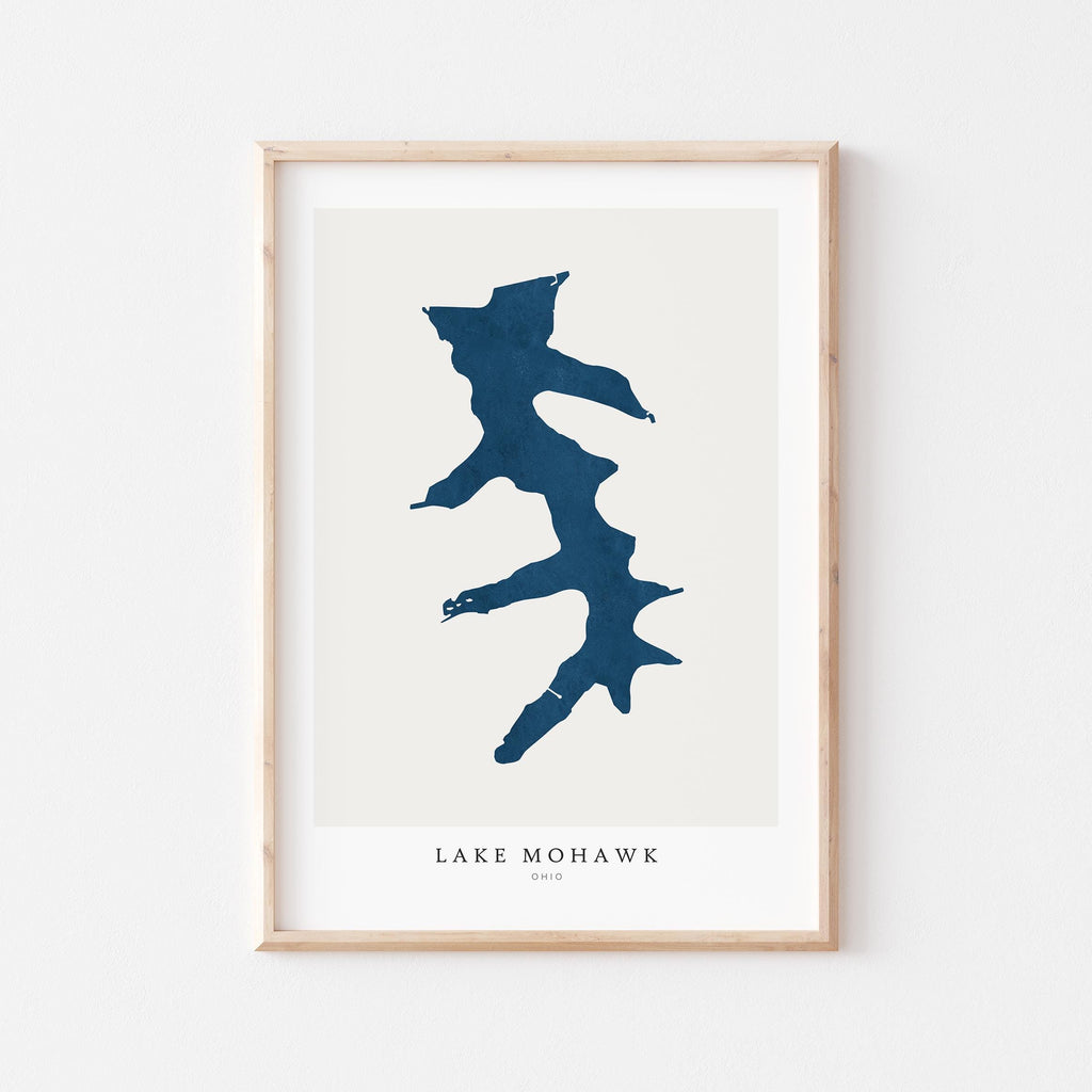 lake mohawk ohio map poster – minimalist lake wall art - image 1