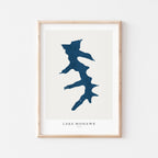 lake mohawk ohio map poster – minimalist lake wall art - image 1