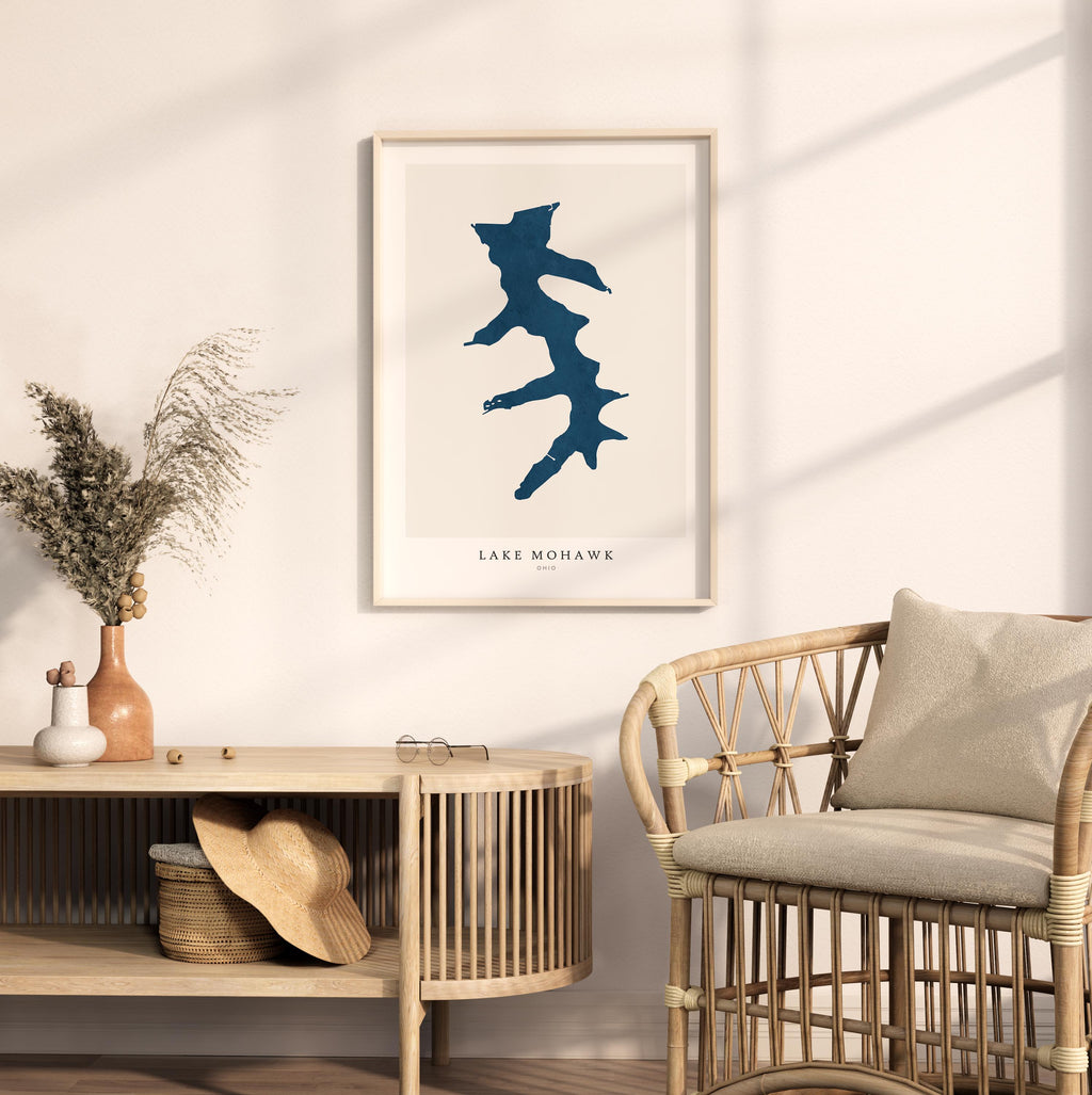 lake mohawk ohio map poster – minimalist lake wall art - image 5