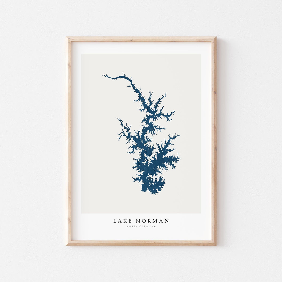 lake norman north carolina map poster – minimalist lake wall art - image 1