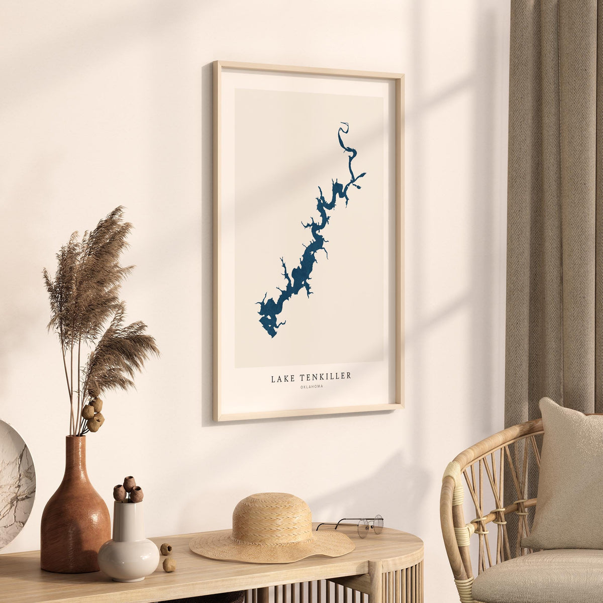 lake tenkiller oklahoma map poster – minimalist lake wall art - image 3