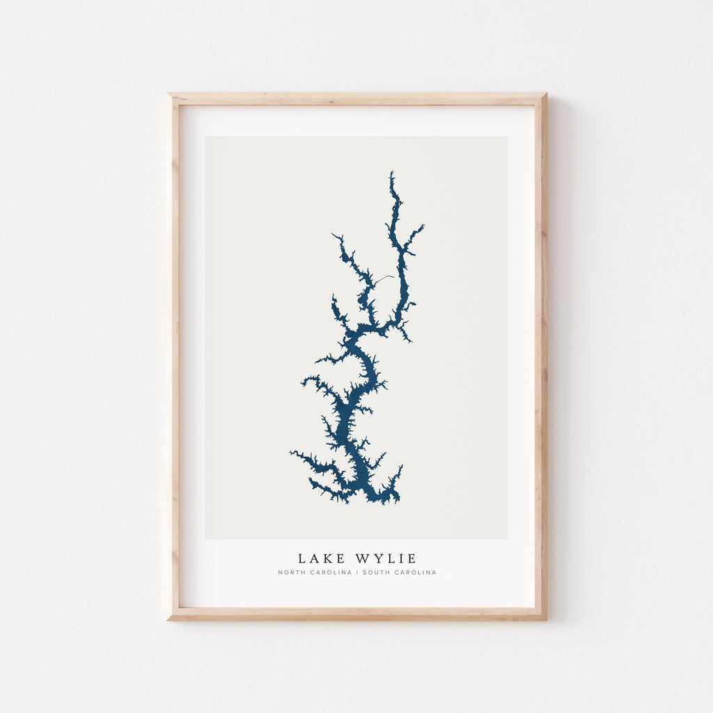 lake wylie south carolina map poster – minimalist lake wall art - image 1