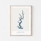 lake wylie south carolina map poster – minimalist lake wall art - image 1