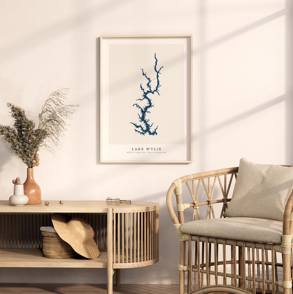 lake wylie south carolina map poster – minimalist lake wall art - image 5