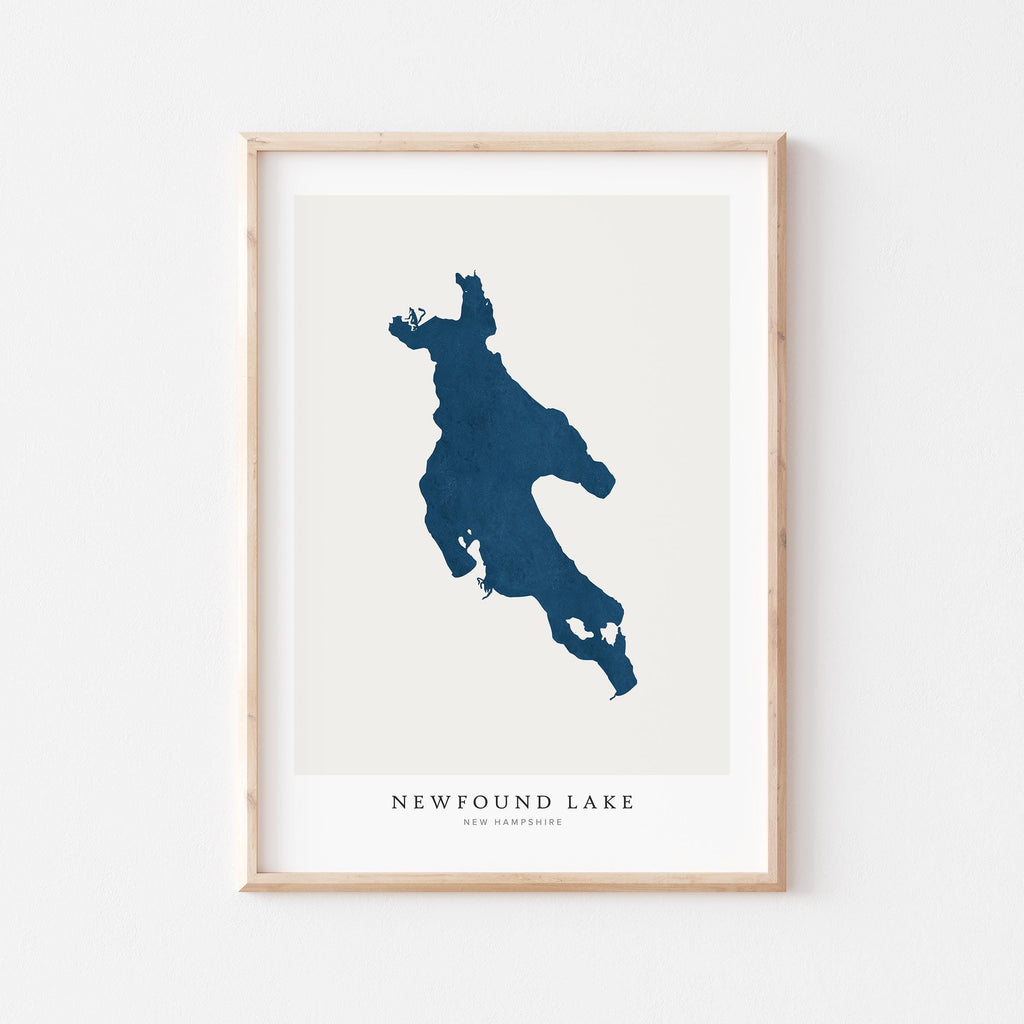 newfound lake new hampshire map poster – minimalist lake wall art - image 1