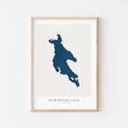 newfound lake new hampshire map poster – minimalist lake wall art - image 1