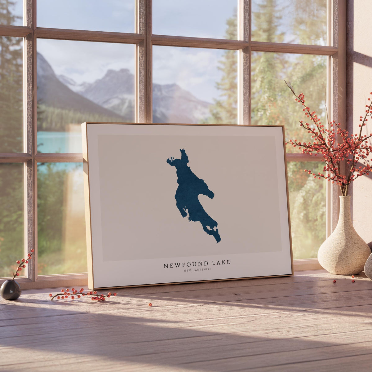 newfound lake new hampshire map poster – minimalist lake wall art - image 4