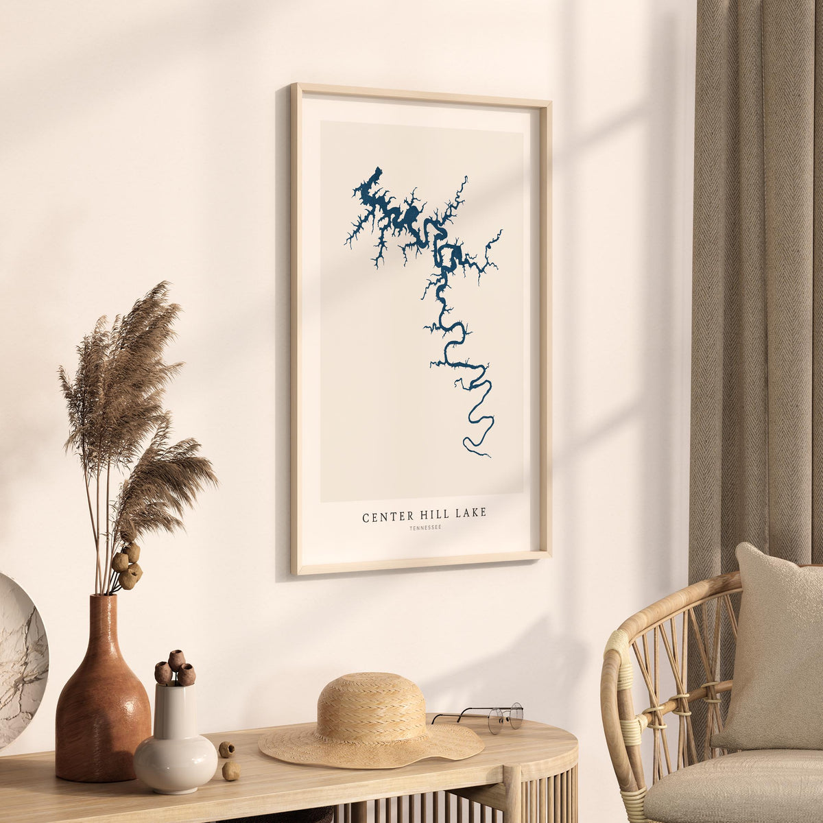 center hill lake tennessee map poster – minimalist lake wall art - image 3