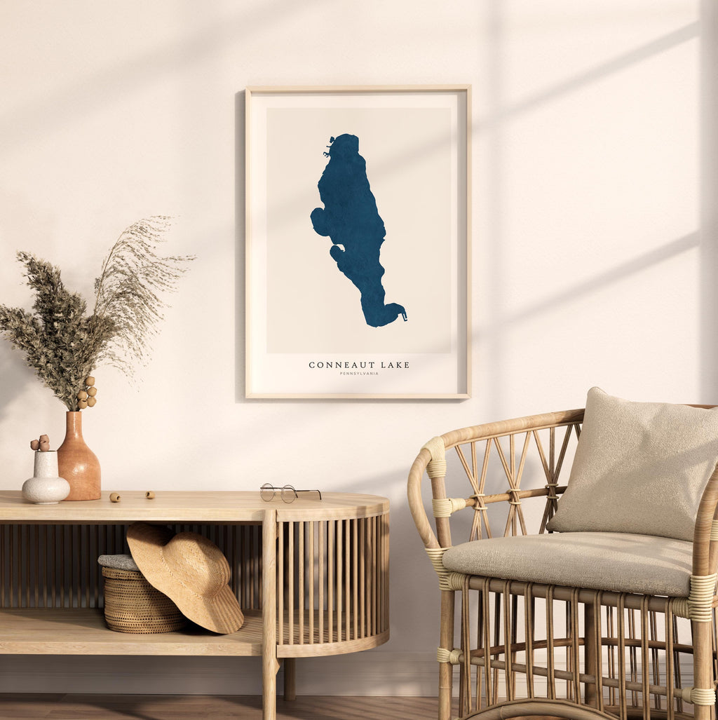 conneaut lake pennsylvania map poster – minimalist lake wall art - image 5