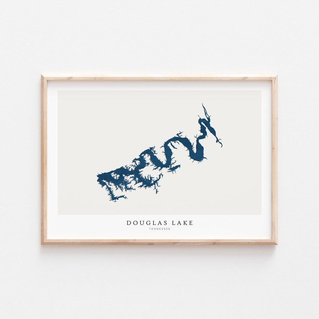 douglas lake tennessee map poster – minimalist lake wall art - image 1