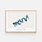 douglas lake tennessee map poster – minimalist lake wall art - image 1