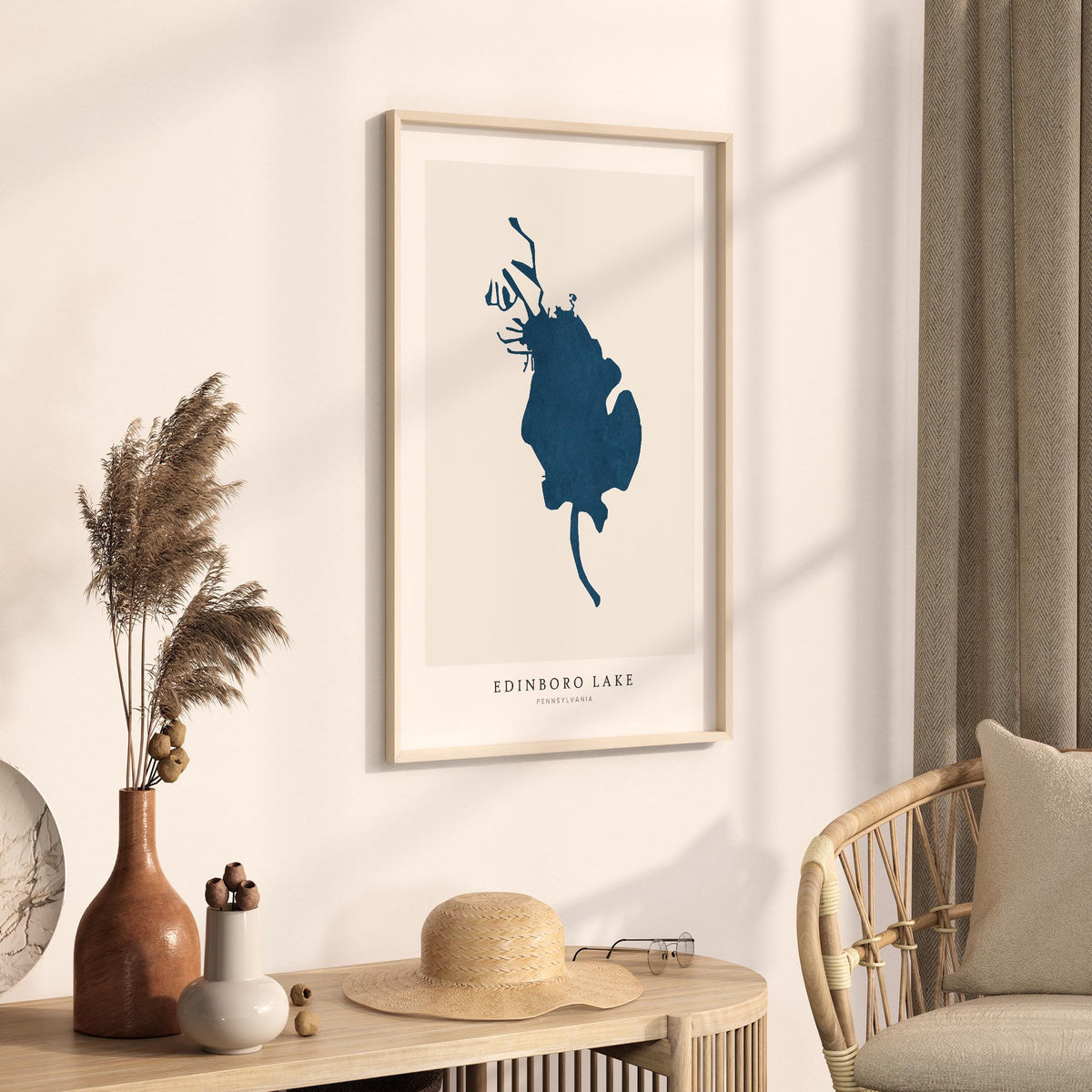 edinboro lake pennsylvania map poster – minimalist lake wall art - image 3