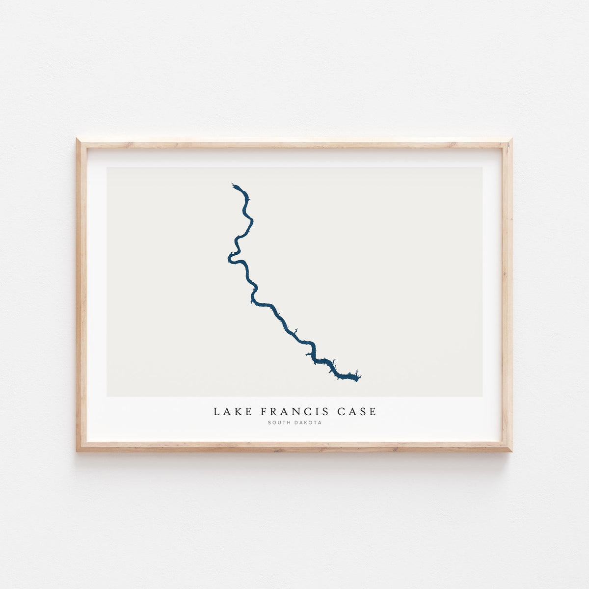 lake francis case south dakota map poster – minimalist lake wall art - image 2