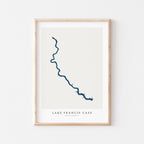 lake francis case south dakota map poster – minimalist lake wall art - image 1