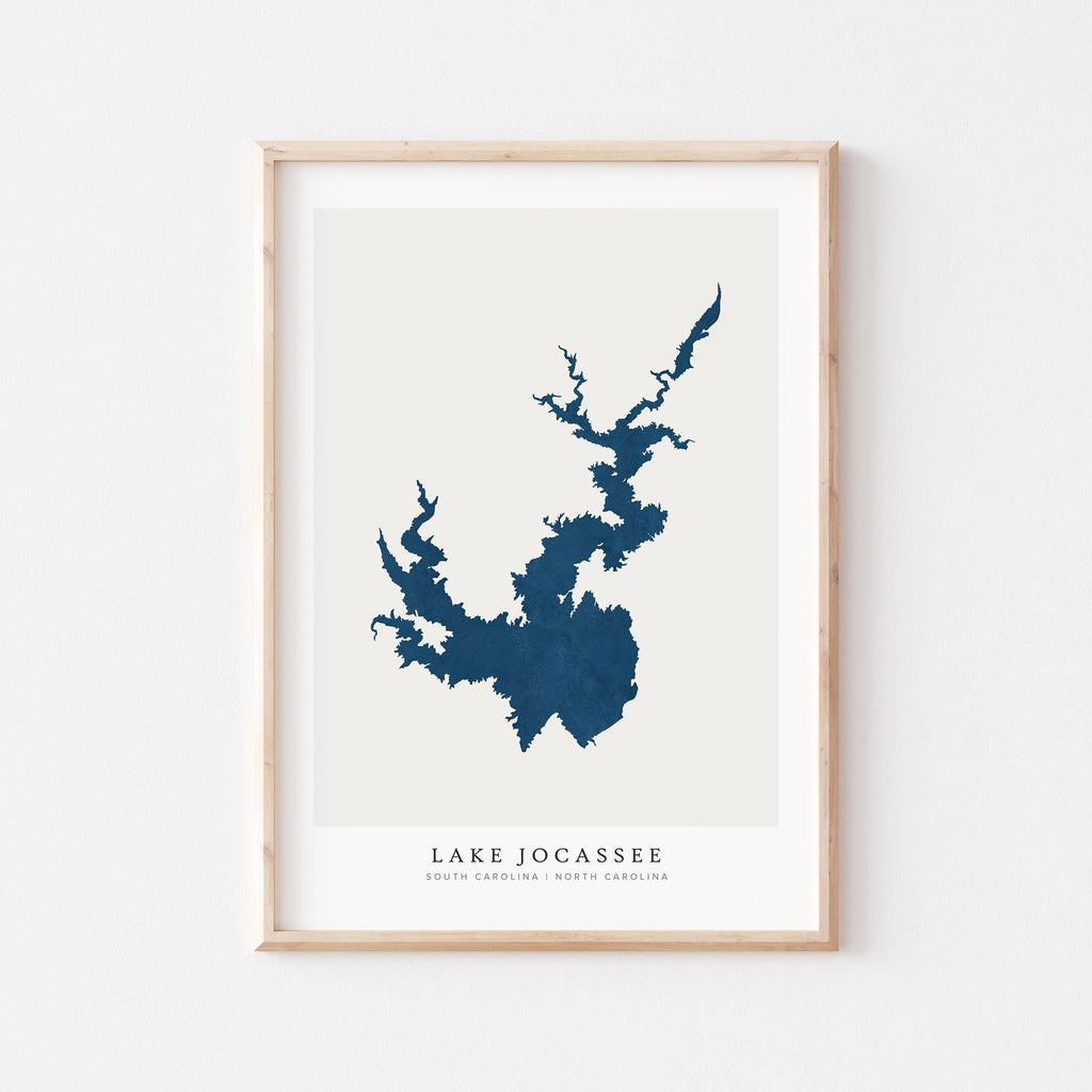 lake jocasee south carolina map poster – minimalist lake wall art - image 1