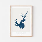 lake jocasee south carolina map poster – minimalist lake wall art - image 1