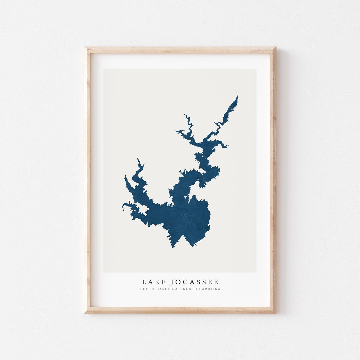 lake jocasee south carolina map poster – minimalist lake wall art - image 1