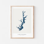 lake keowee south carolina map poster – minimalist lake wall art - image 1
