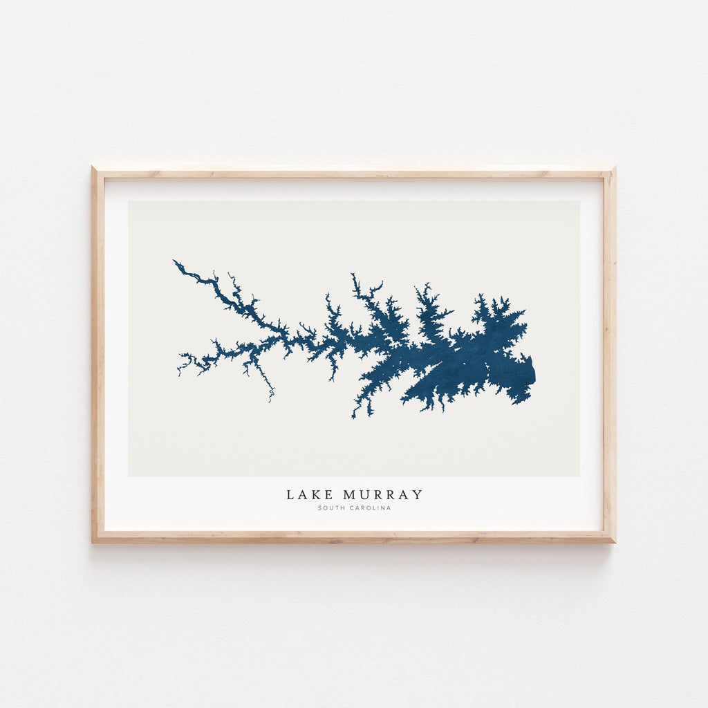 lake murray south carolina map poster – minimalist lake wall art - image 1