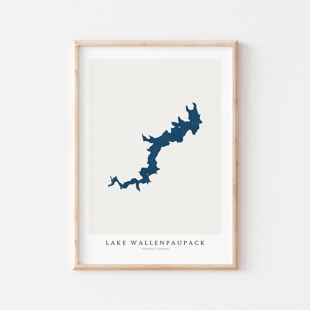 lake wallenpaupack pennsylvania map poster – minimalist lake wall art - image 1