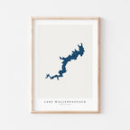 lake wallenpaupack pennsylvania map poster – minimalist lake wall art - image 1
