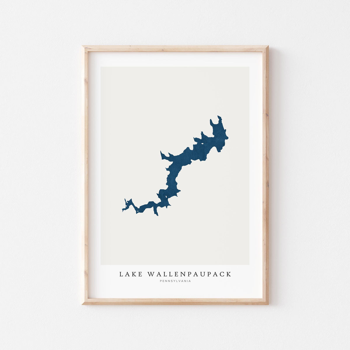 lake wallenpaupack pennsylvania map poster – minimalist lake wall art - image 1