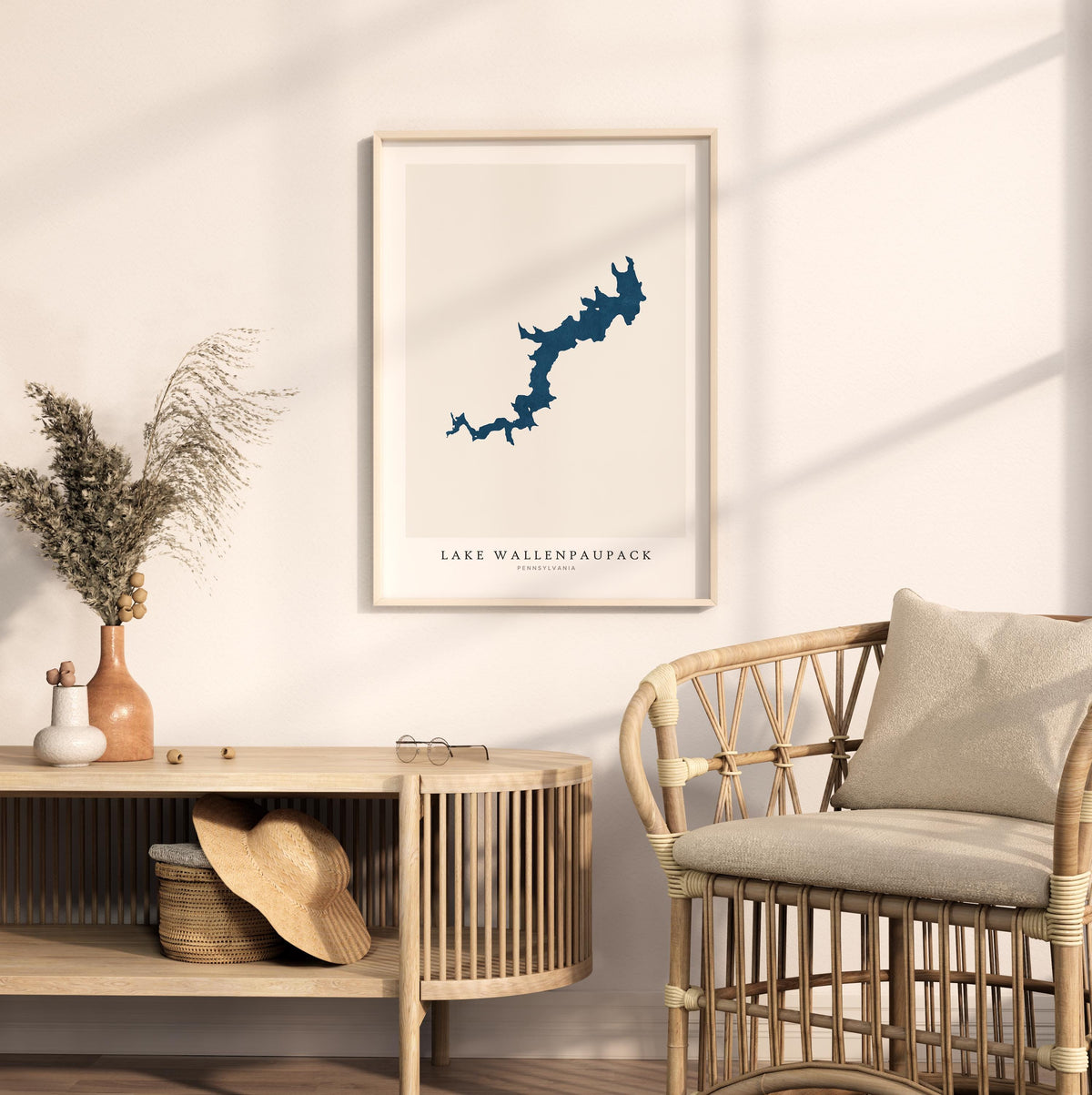 lake wallenpaupack pennsylvania map poster – minimalist lake wall art - image 5