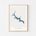 lake wateree south carolina map poster – minimalist lake wall art - image 1