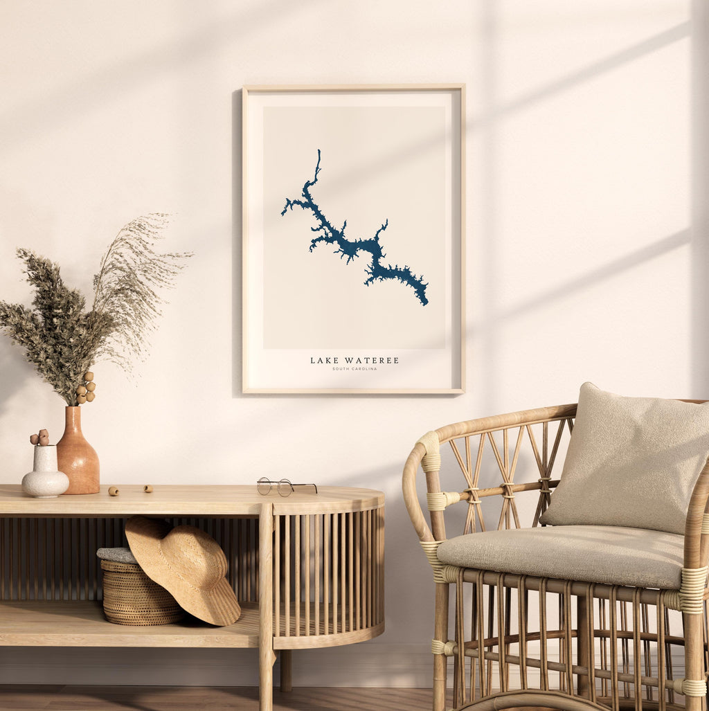 lake wateree south carolina map poster – minimalist lake wall art - image 5