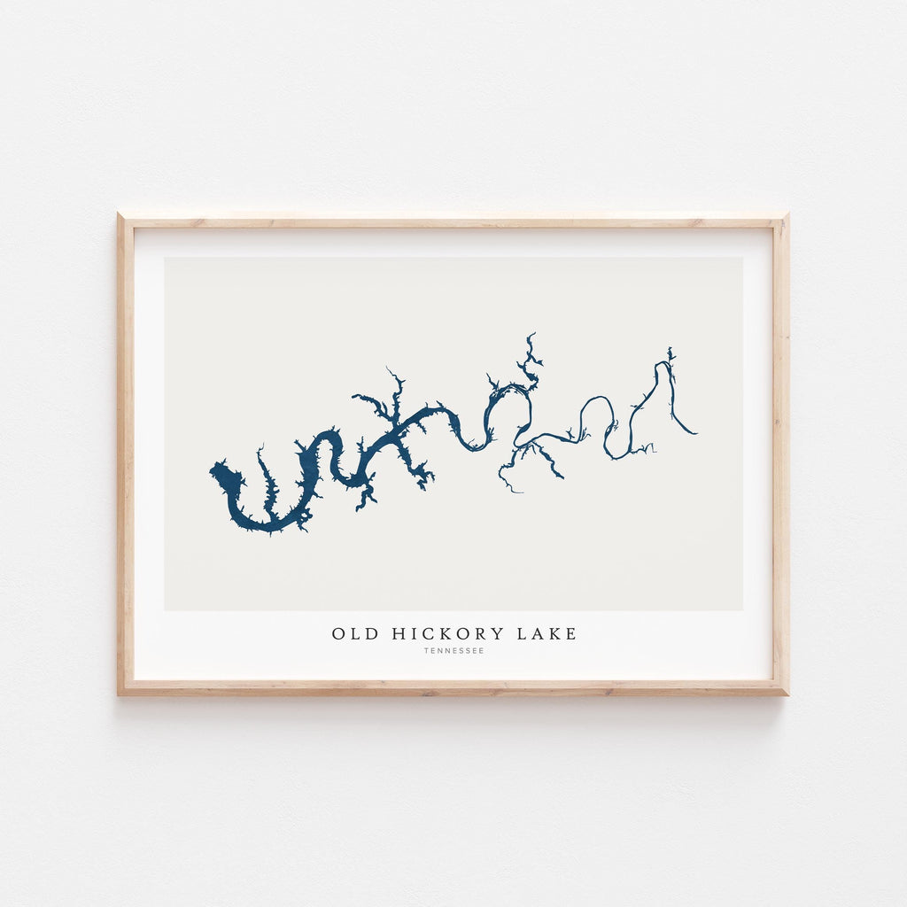 old hickory lake tennessee map poster – minimalist lake wall art - image 1