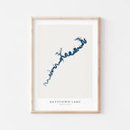 raystown lake pennsylvania map poster – minimalist lake wall art - image 1