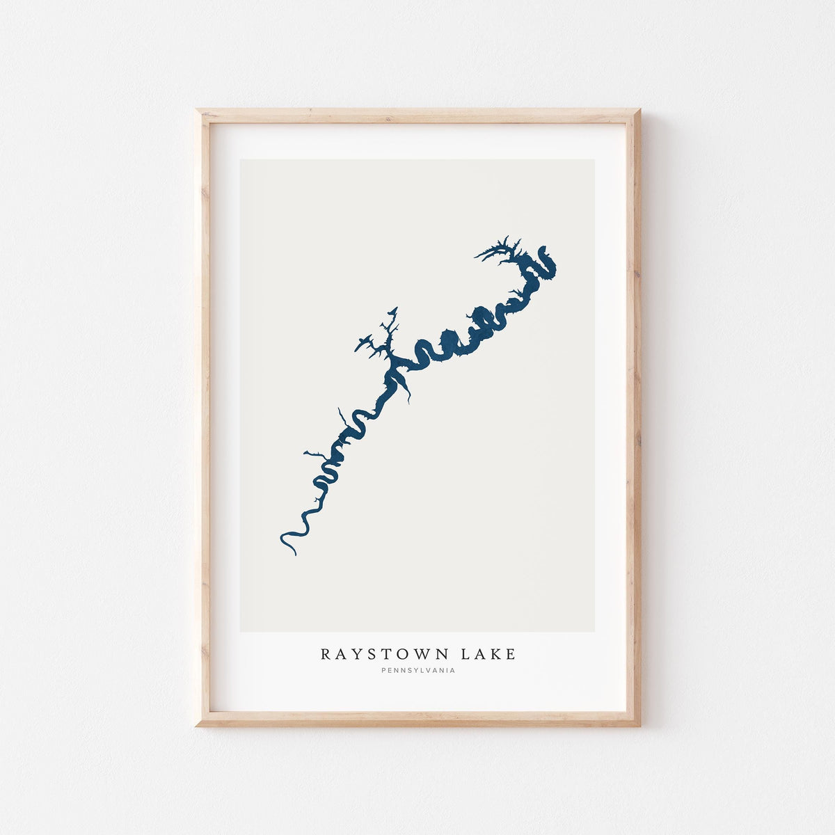 raystown lake pennsylvania map poster – minimalist lake wall art - image 1