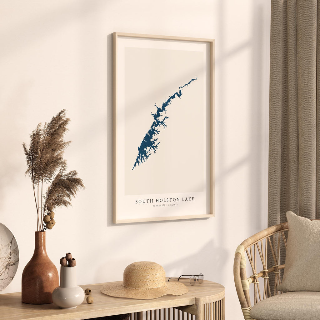 south holston lake tennessee map poster – minimalist lake wall art - image 3