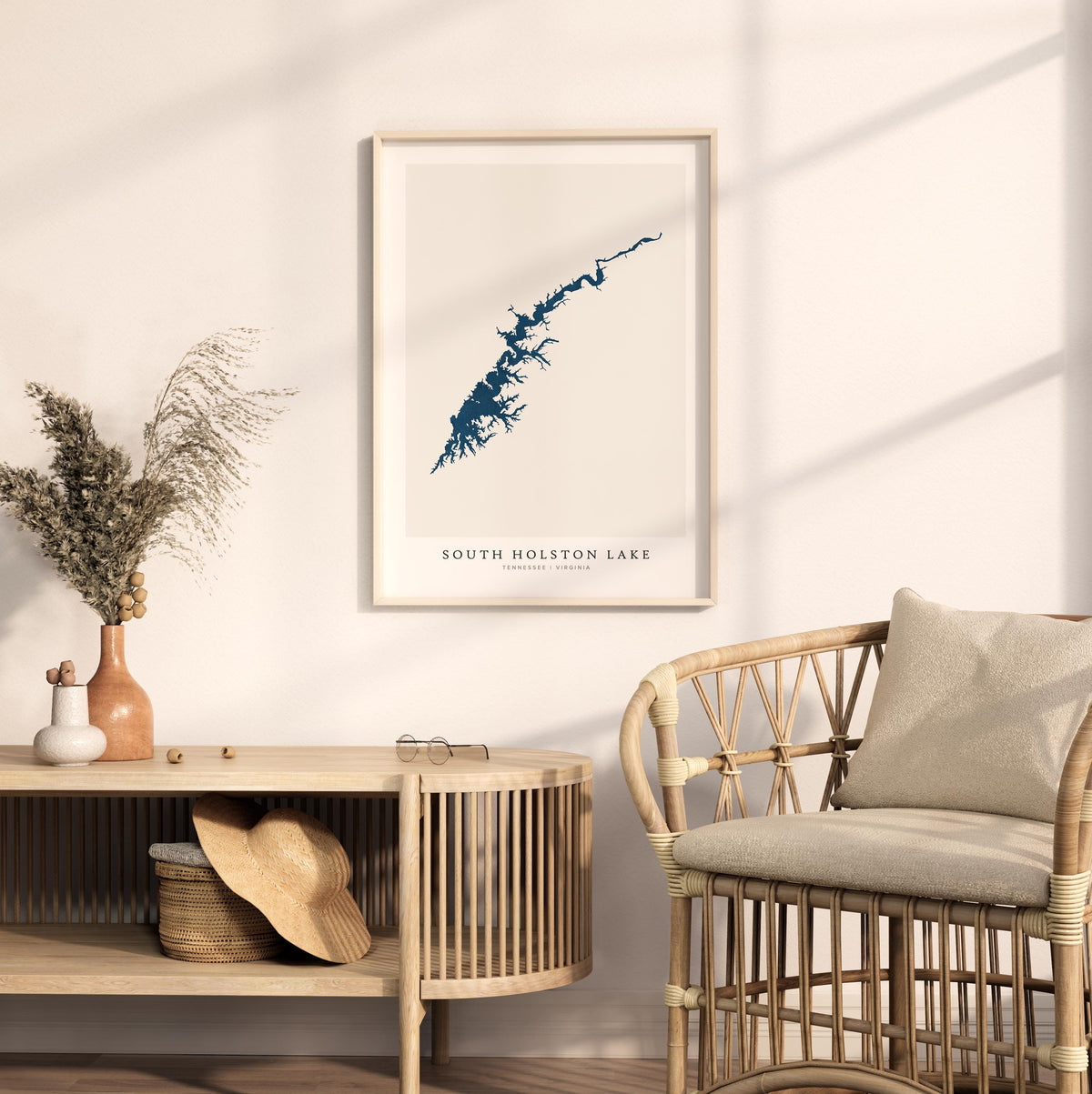 south holston lake tennessee map poster – minimalist lake wall art - image 5
