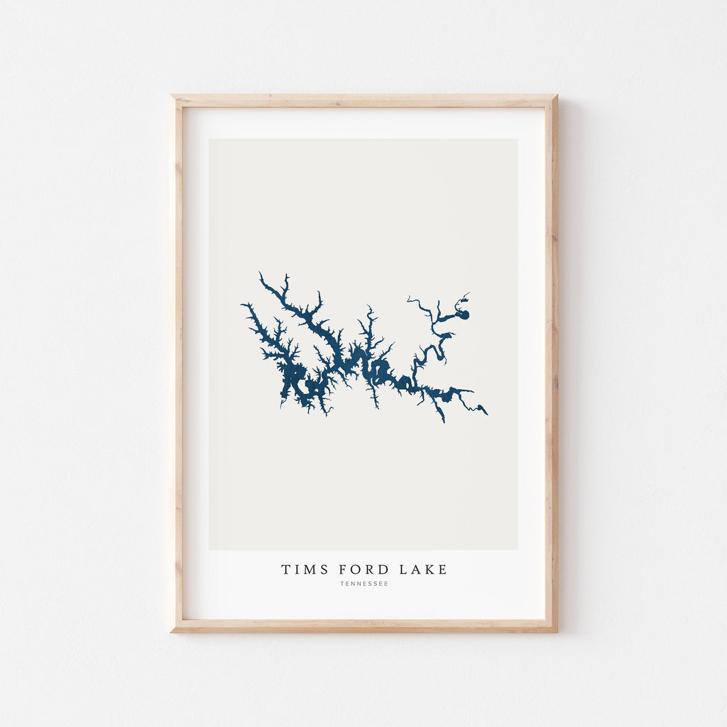 tims ford lake tennessee map poster – minimalist lake wall art - image 2
