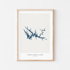 tims ford lake tennessee map poster – minimalist lake wall art - image 2