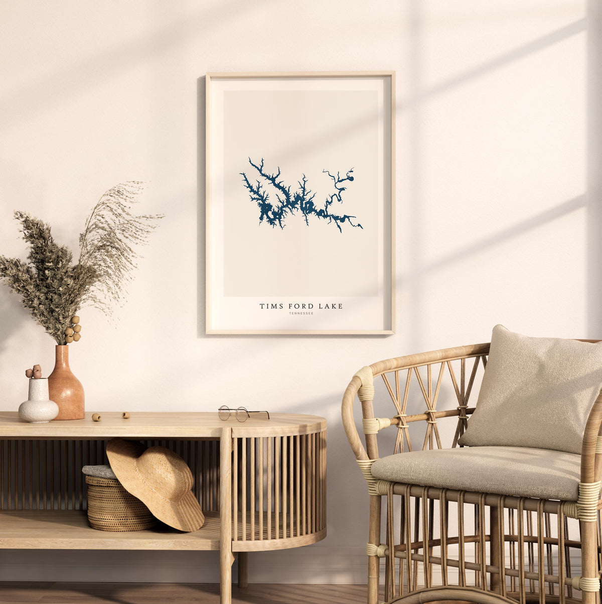 tims ford lake tennessee map poster – minimalist lake wall art - image 5