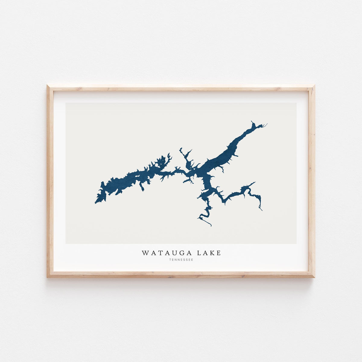 watauga lake tennessee map poster – minimalist lake wall art - image 1