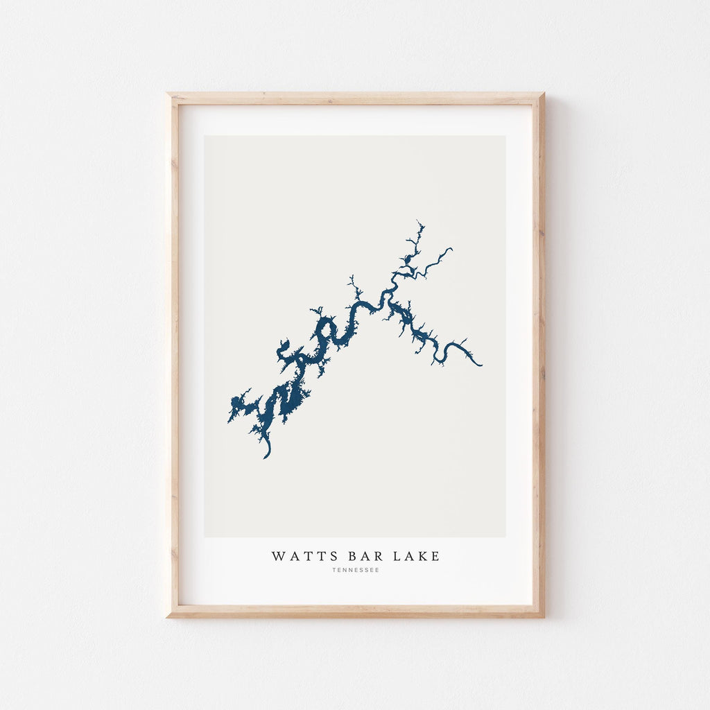 watts bar lake tennessee map poster – minimalist lake wall art - image 2