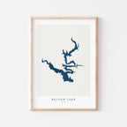 belton lake texas map poster – minimalist lake wall art - image 1
