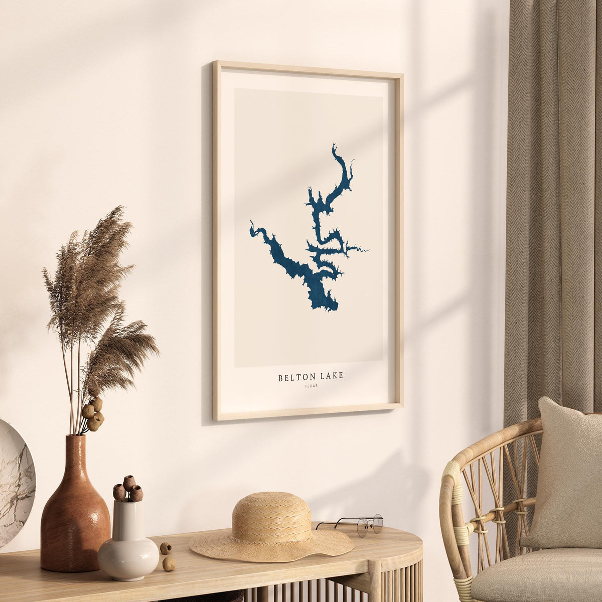 belton lake texas map poster – minimalist lake wall art - image 3