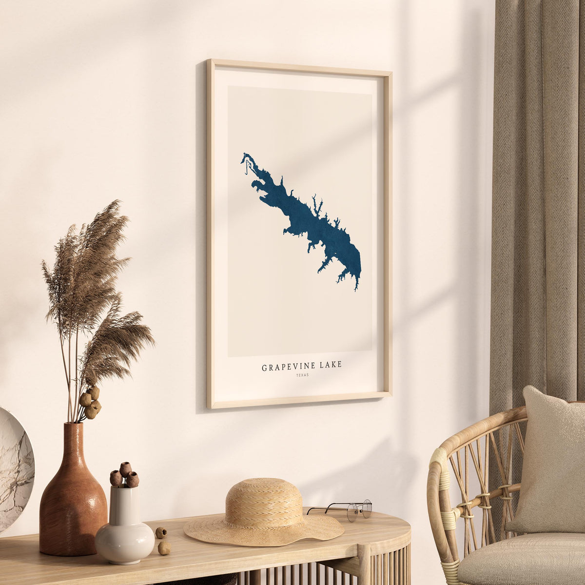 grapevine lake texas map poster – minimalist lake wall art - image 3