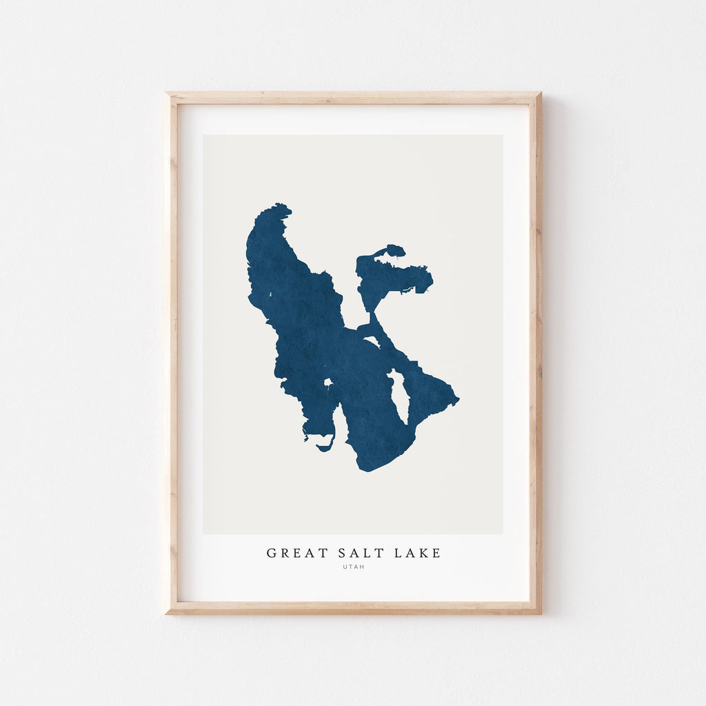 great salt lake utah map poster – minimalist lake wall art - image 1