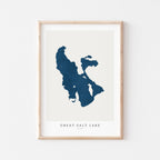 great salt lake utah map poster – minimalist lake wall art - image 1