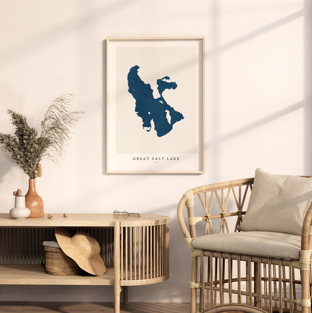 great salt lake utah map poster – minimalist lake wall art - image 5