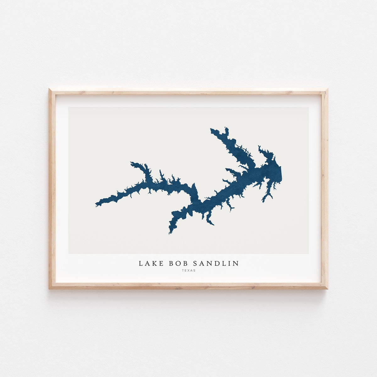 lake bob sandlin texas map poster – minimalist lake wall art - image 1