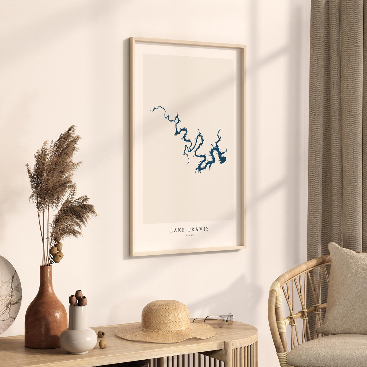 lake travis texas map poster – minimalist lake wall art - image 3