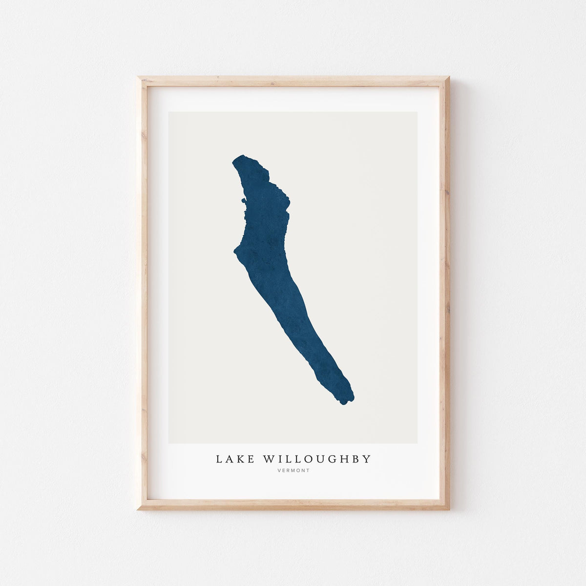 lake willoughby vermont map poster – minimalist lake wall art - image 1