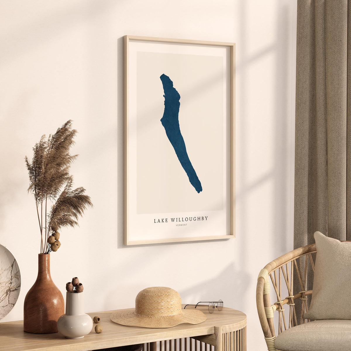 lake willoughby vermont map poster – minimalist lake wall art - image 3